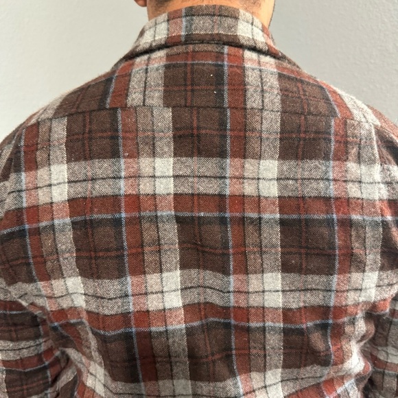 River Trade Men 100% Wool Blend ButtonDown Long Sleeves Plaid Flannel Shirt Sz L - Picture 14 of 17